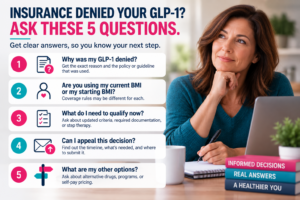 My Insurance Stopped Covering My GLP-1. Now What? 3 Five questions to ask your insurance company after it denies coverage for your GLP-1 medication
