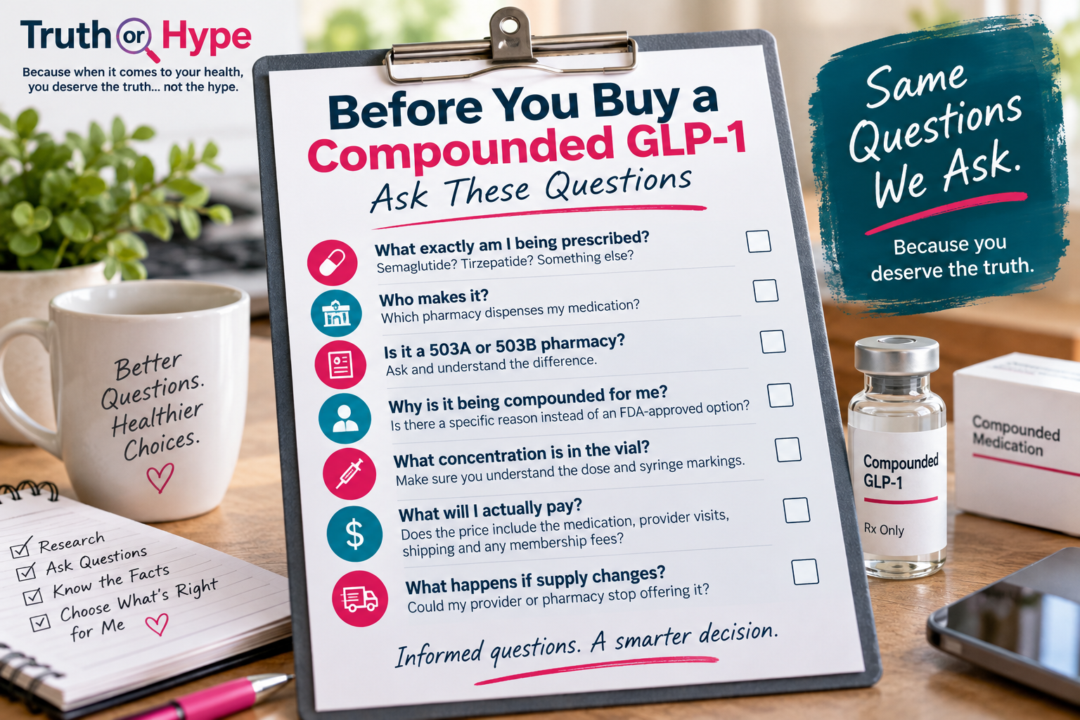 FDA Update on Compounded GLP-1 Medications: What You Need to Know 3 Questions to ask before buying a compounded GLP-1 medication
