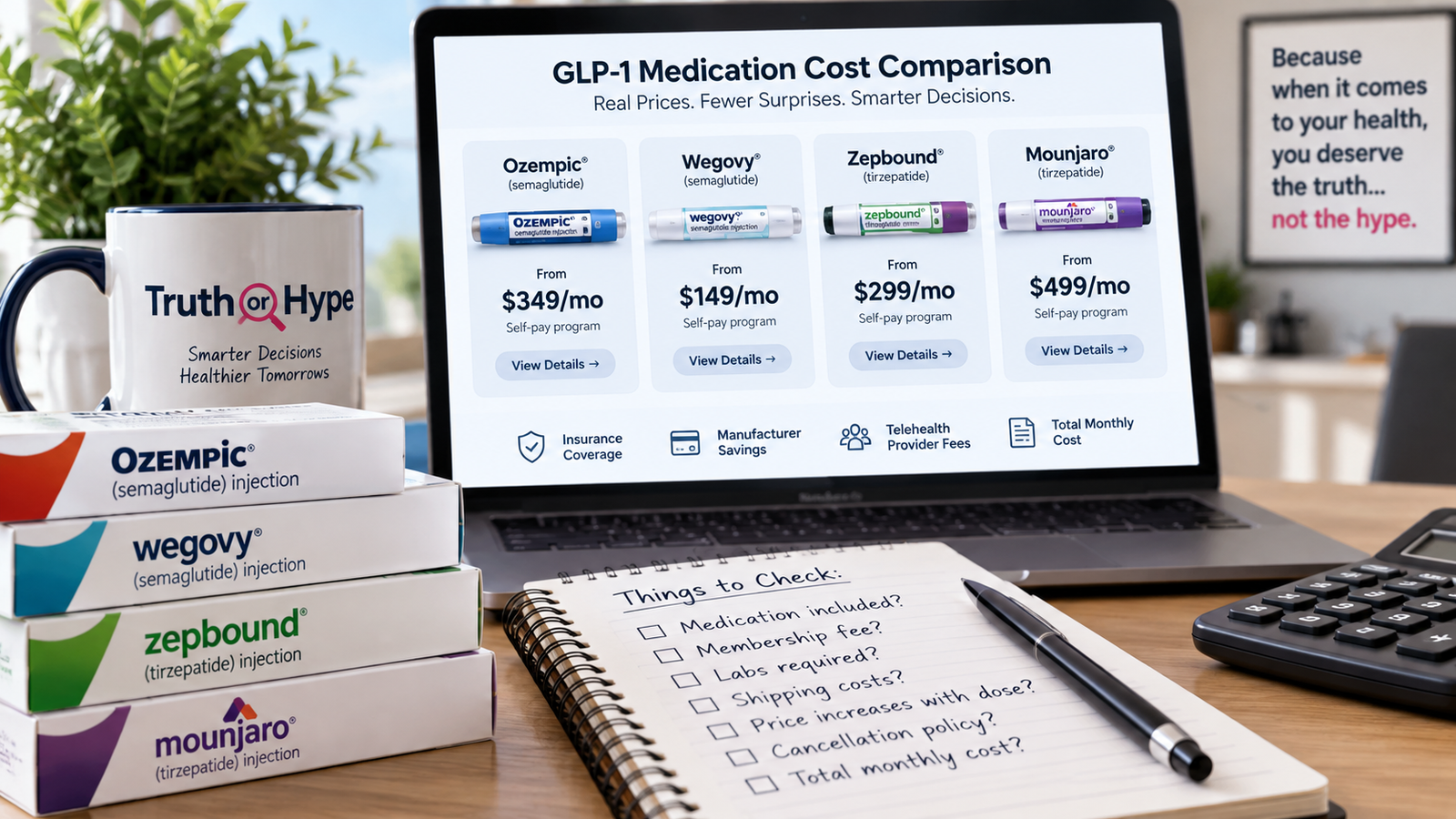 How Much Do GLP-1 Medications Really Cost in 2026? 1 GLP-1 provider checklist for comparing prices, fees, labs, shipping, dose increases and cancellation policies